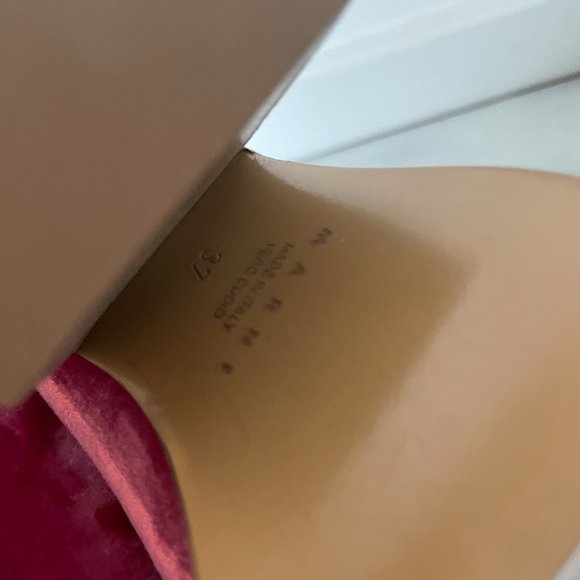 MARNI Pink Velvet Moccasin Loafers Chunky Block High Heels Sz 37 - Picture 10 of 10